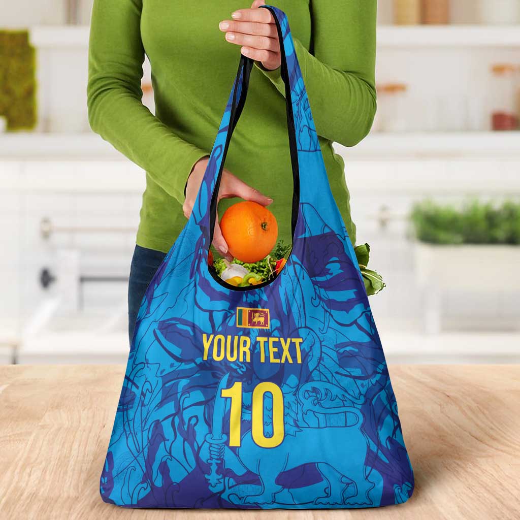Custom Sri Lanka Cricket Royal Blue Warrior Grocery Bag