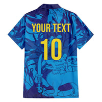 Custom Sri Lanka Cricket Royal Blue Warrior Hawaiian Shirt