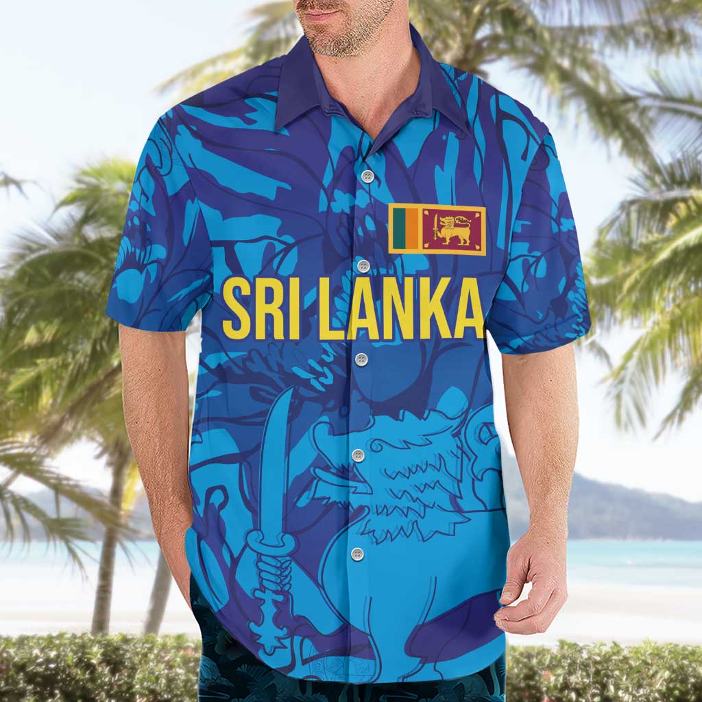 Custom Sri Lanka Cricket Royal Blue Warrior Hawaiian Shirt