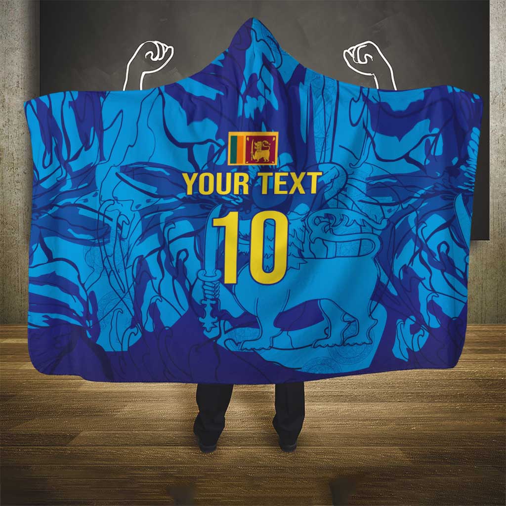 Custom Sri Lanka Cricket Royal Blue Warrior Hooded Blanket