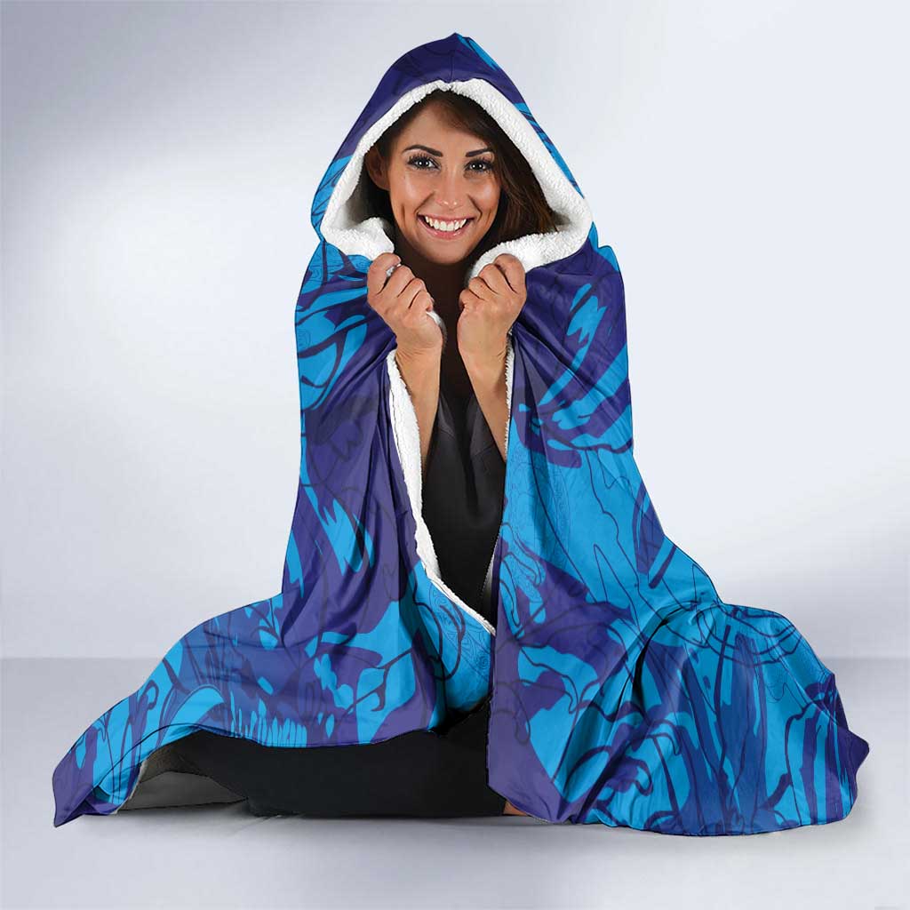 Custom Sri Lanka Cricket Royal Blue Warrior Hooded Blanket