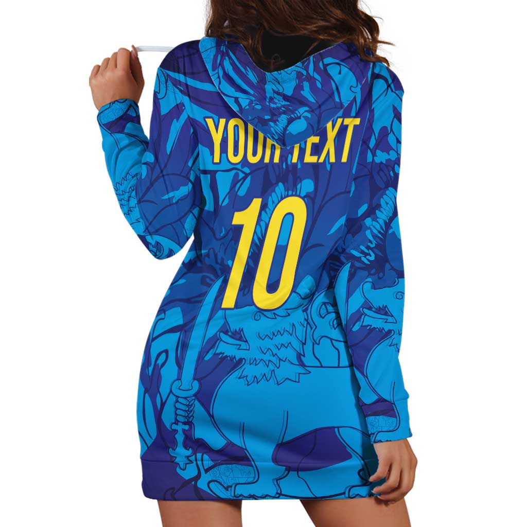 Custom Sri Lanka Cricket Royal Blue Warrior Hoodie Dress
