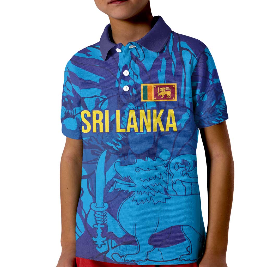 Custom Sri Lanka Cricket Royal Blue Warrior Kid Polo Shirt