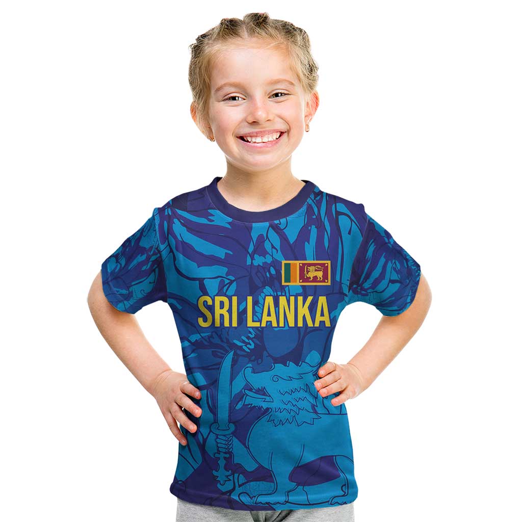 Custom Sri Lanka Cricket Royal Blue Warrior Kid T Shirt