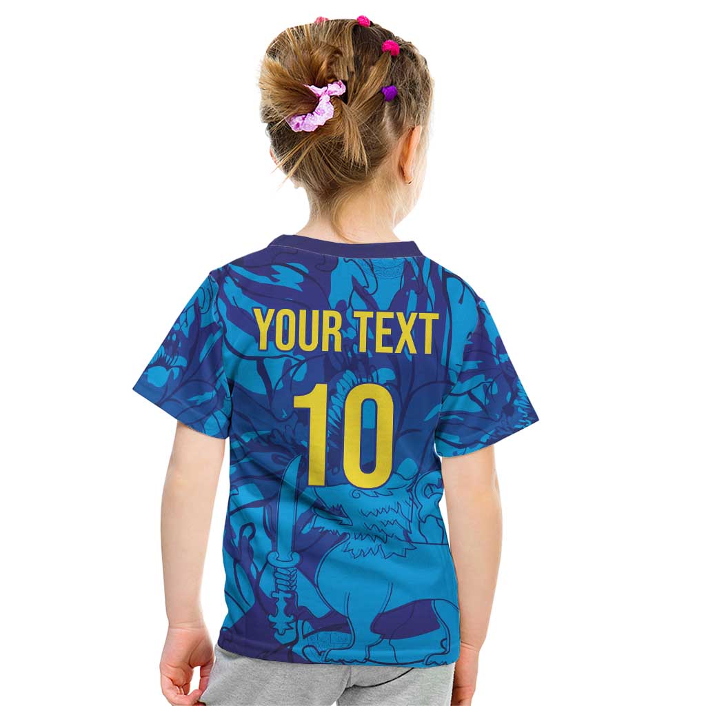 Custom Sri Lanka Cricket Royal Blue Warrior Kid T Shirt