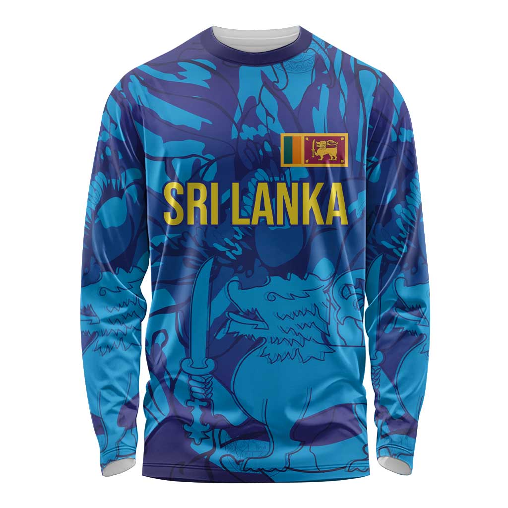 Custom Sri Lanka Cricket Royal Blue Warrior Long Sleeve Shirt