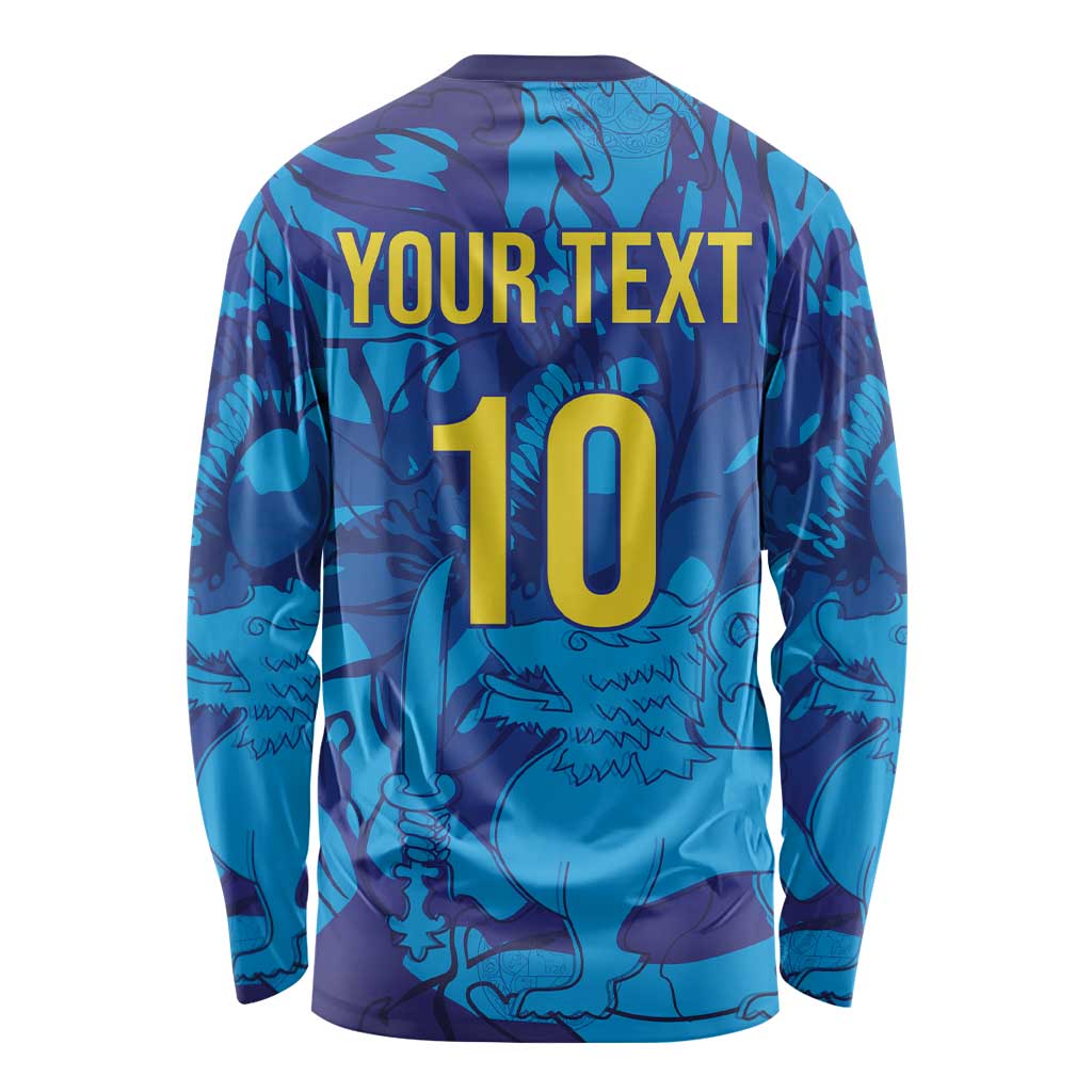 Custom Sri Lanka Cricket Royal Blue Warrior Long Sleeve Shirt