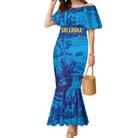 Custom Sri Lanka Cricket Royal Blue Warrior Mermaid Dress