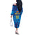 Custom Sri Lanka Cricket Royal Blue Warrior Off The Shoulder Long Sleeve Dress