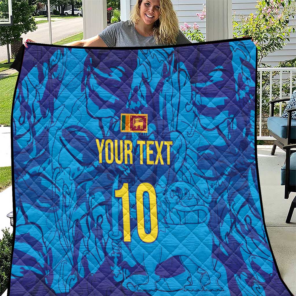 Custom Sri Lanka Cricket Royal Blue Warrior Quilt