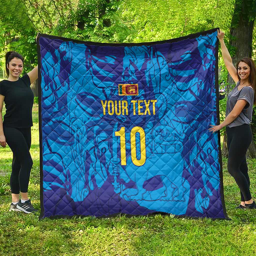 Custom Sri Lanka Cricket Royal Blue Warrior Quilt