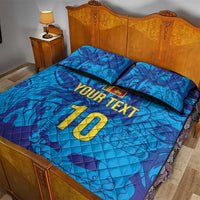 Custom Sri Lanka Cricket Royal Blue Warrior Quilt Bed Set