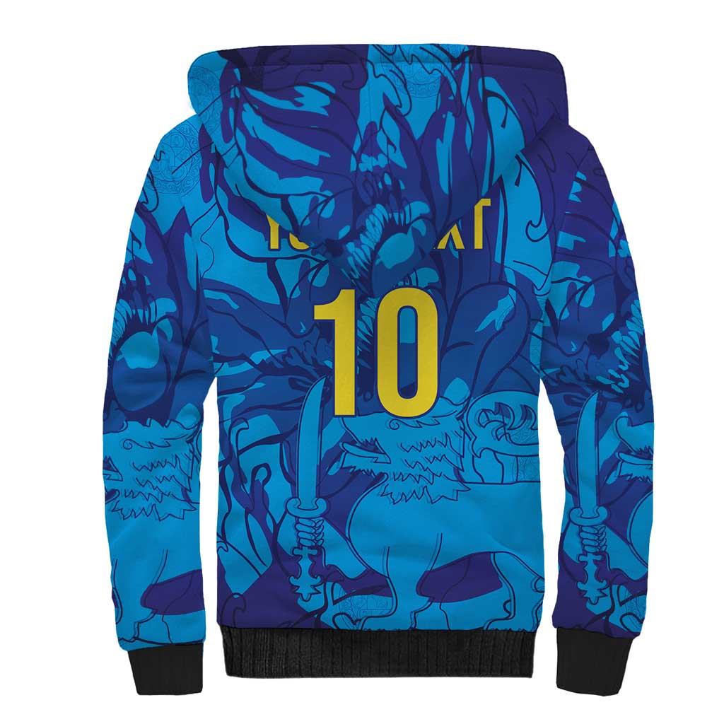 Custom Sri Lanka Cricket Royal Blue Warrior Sherpa Hoodie