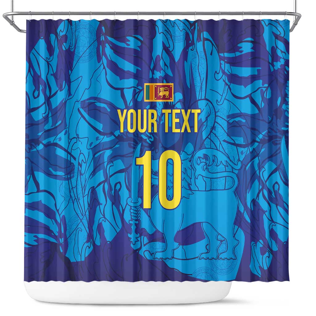 Custom Sri Lanka Cricket Royal Blue Warrior Shower Curtain