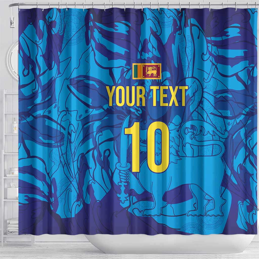 Custom Sri Lanka Cricket Royal Blue Warrior Shower Curtain