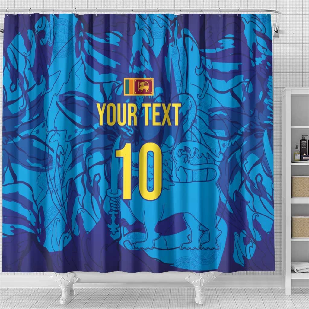 Custom Sri Lanka Cricket Royal Blue Warrior Shower Curtain