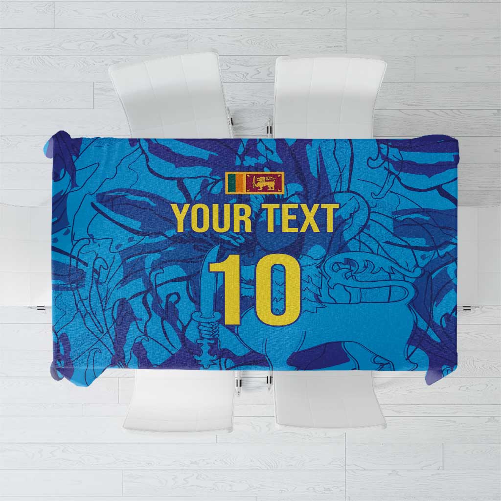 Custom Sri Lanka Cricket Royal Blue Warrior Tablecloth