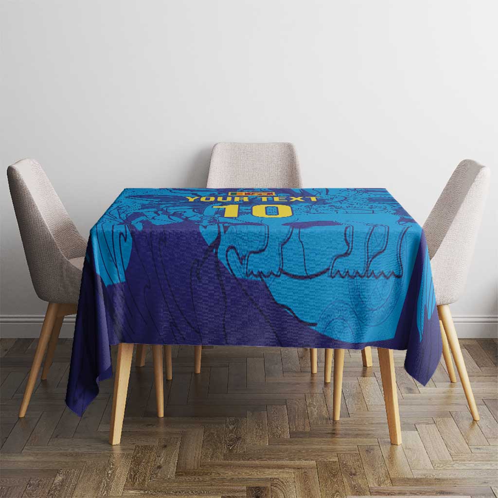 Custom Sri Lanka Cricket Royal Blue Warrior Tablecloth