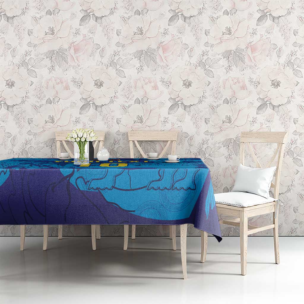 Custom Sri Lanka Cricket Royal Blue Warrior Tablecloth