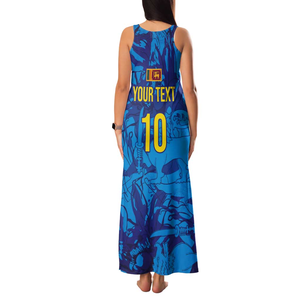 Custom Sri Lanka Cricket Royal Blue Warrior Tank Maxi Dress