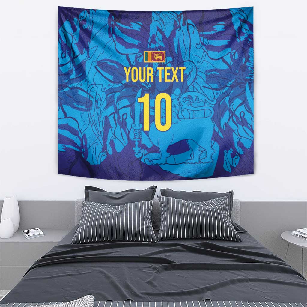 Custom Sri Lanka Cricket Royal Blue Warrior Tapestry