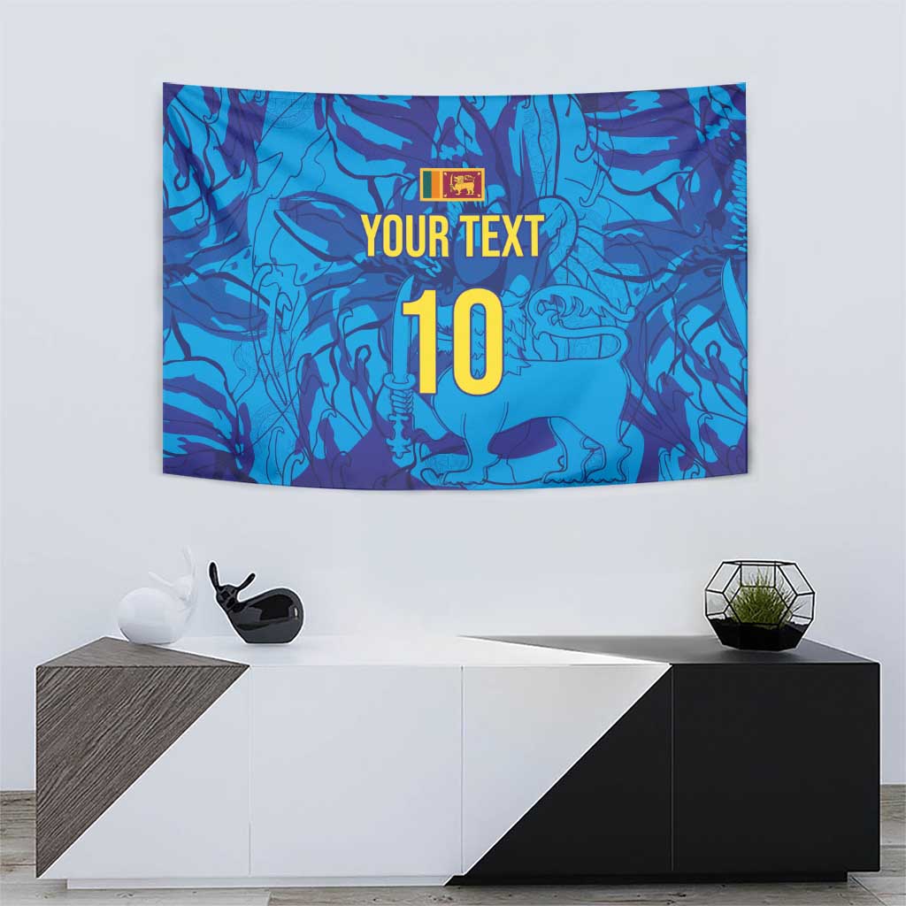 Custom Sri Lanka Cricket Royal Blue Warrior Tapestry