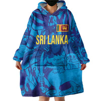 Custom Sri Lanka Cricket Royal Blue Warrior Wearable Blanket Hoodie