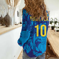 Custom Sri Lanka Cricket Royal Blue Warrior Women Casual Shirt