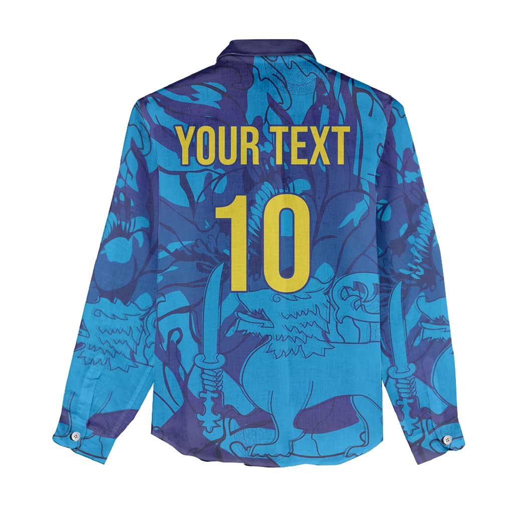 Custom Sri Lanka Cricket Royal Blue Warrior Women Casual Shirt
