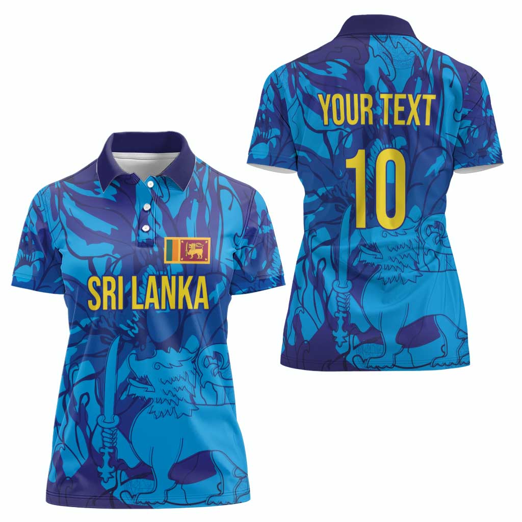 Custom Sri Lanka Cricket Royal Blue Warrior Women Polo Shirt