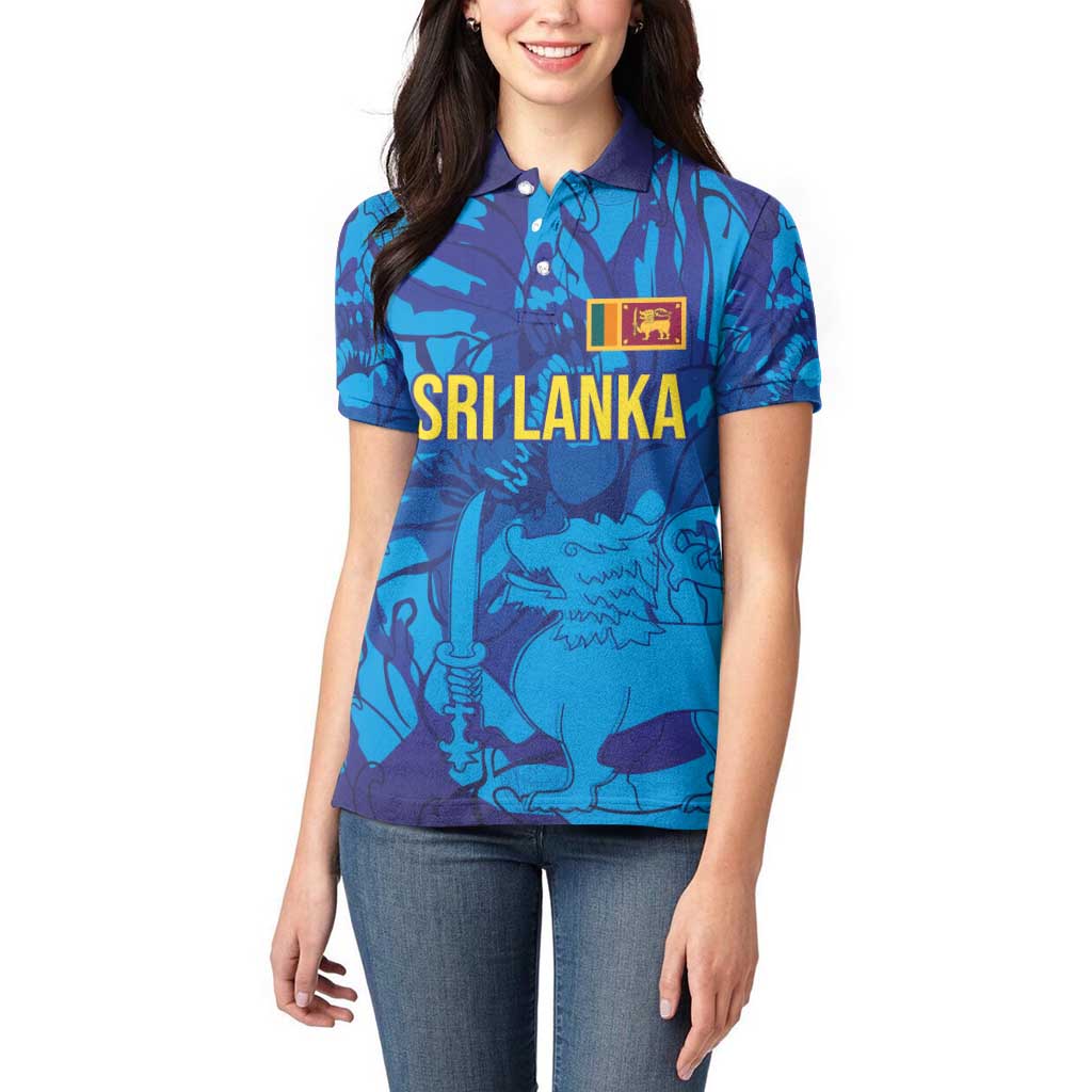 Custom Sri Lanka Cricket Royal Blue Warrior Women Polo Shirt