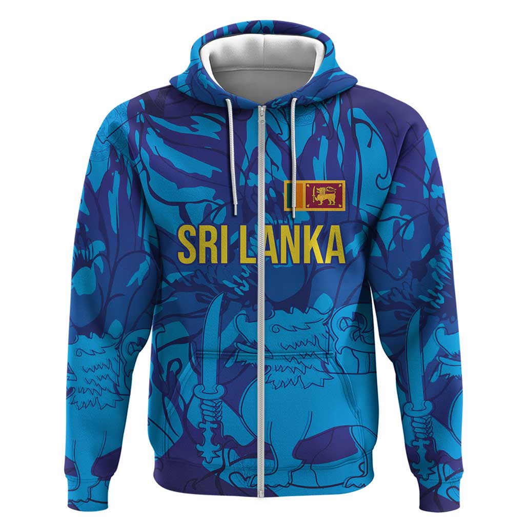Custom Sri Lanka Cricket Royal Blue Warrior Zip Hoodie