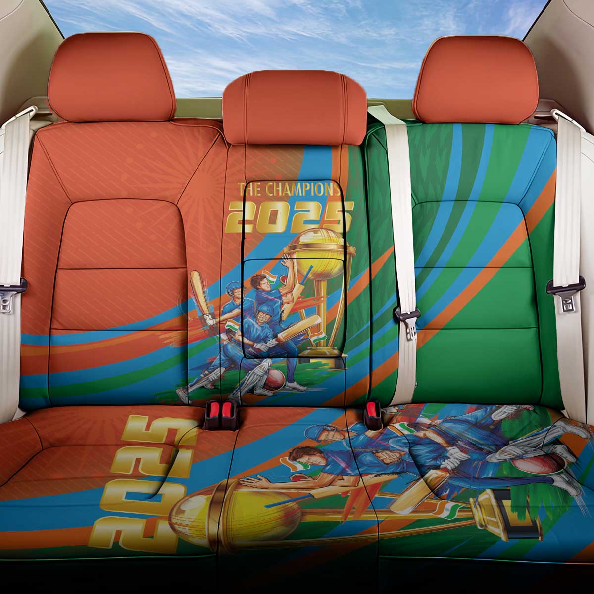 Indian Cricket Men in Blue The Champion 2025 Back Car Seat Cover