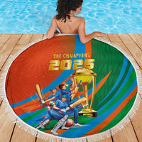 Indian Cricket Men in Blue The Champion 2025 Beach Blanket