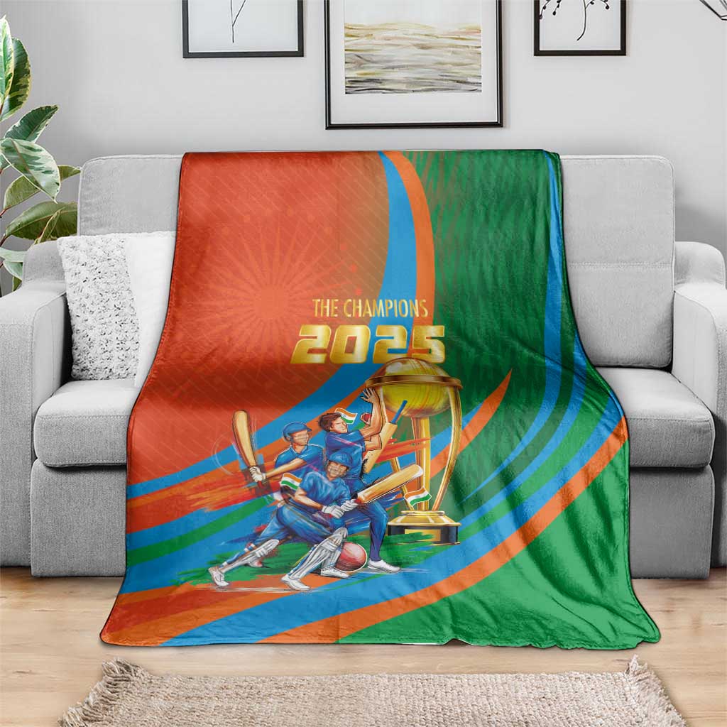 Indian Cricket Men in Blue The Champion 2025 Blanket