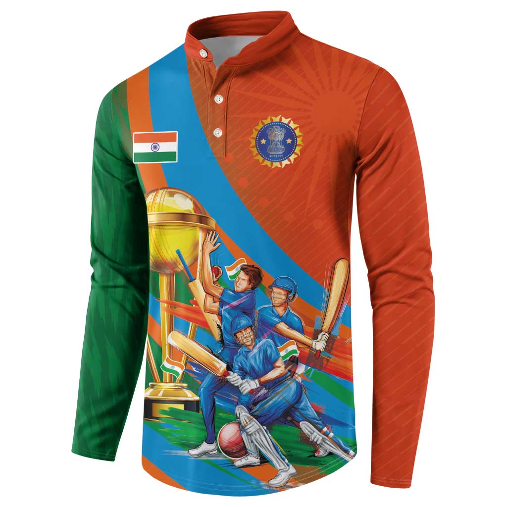 Indian Cricket Men in Blue The Champion 2025 Button Sweatshirt