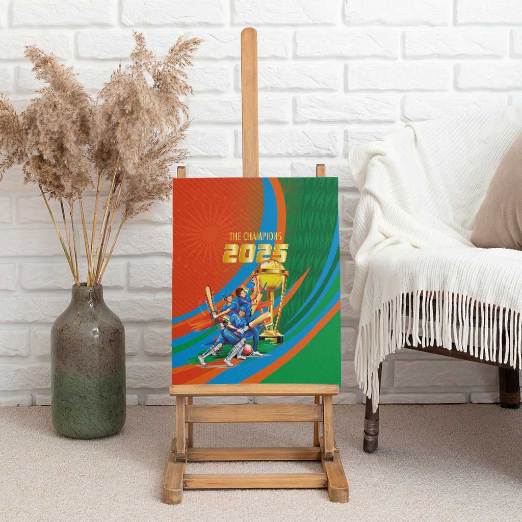 Indian Cricket Men in Blue The Champion 2025 Canvas Wall Art