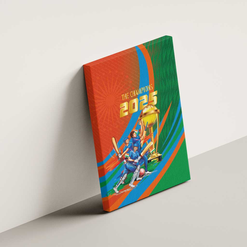 Indian Cricket Men in Blue The Champion 2025 Canvas Wall Art