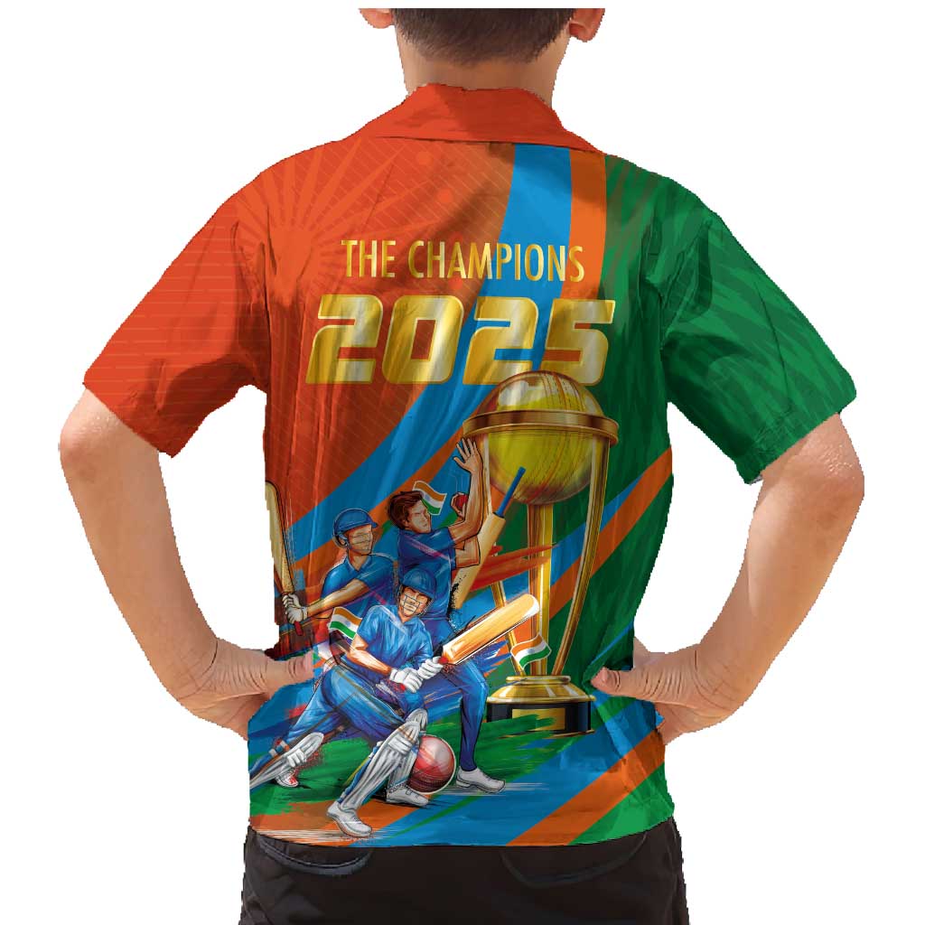 Indian Cricket Men in Blue The Champion 2025 Family Matching Mermaid Dress and Hawaiian Shirt