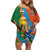 Indian Cricket Men in Blue The Champion 2025 Family Matching Off Shoulder Short Dress and Hawaiian Shirt