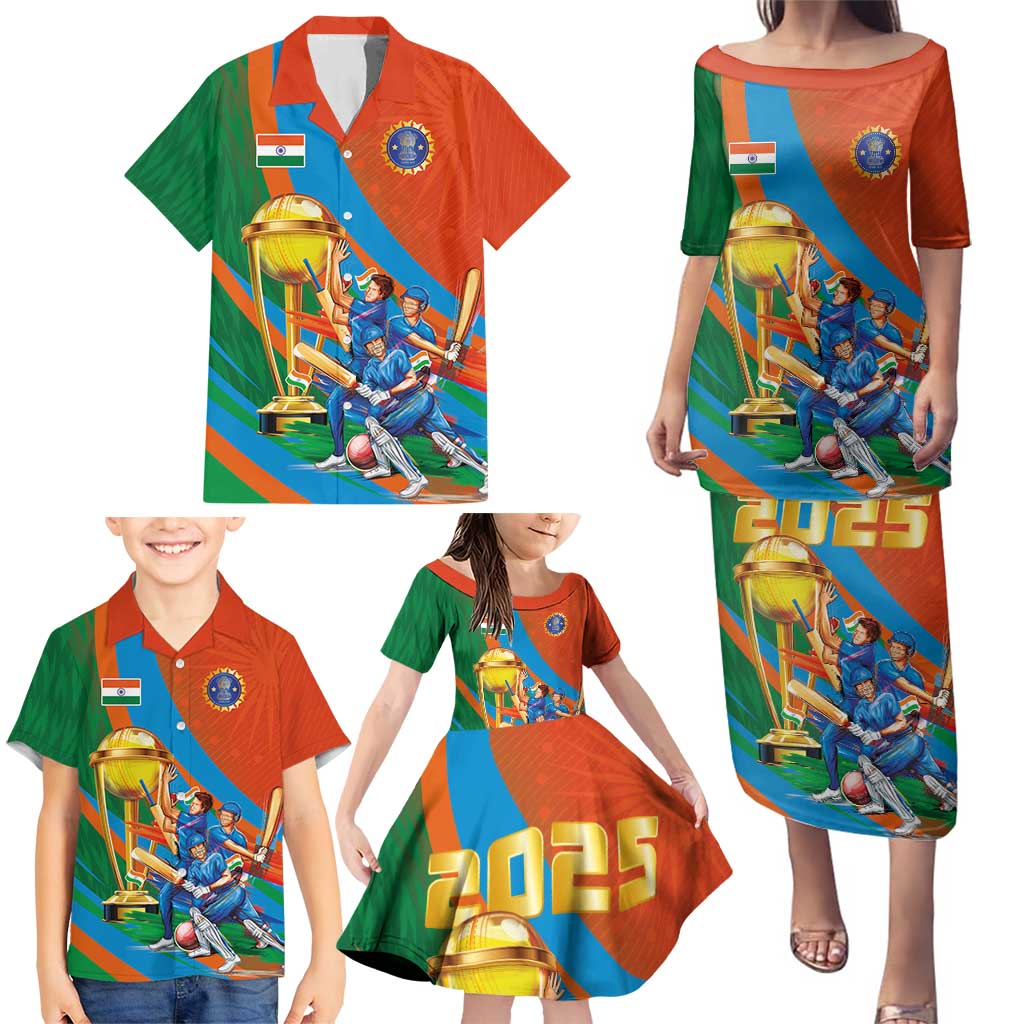 Indian Cricket Men in Blue The Champion 2025 Family Matching Puletasi and Hawaiian Shirt