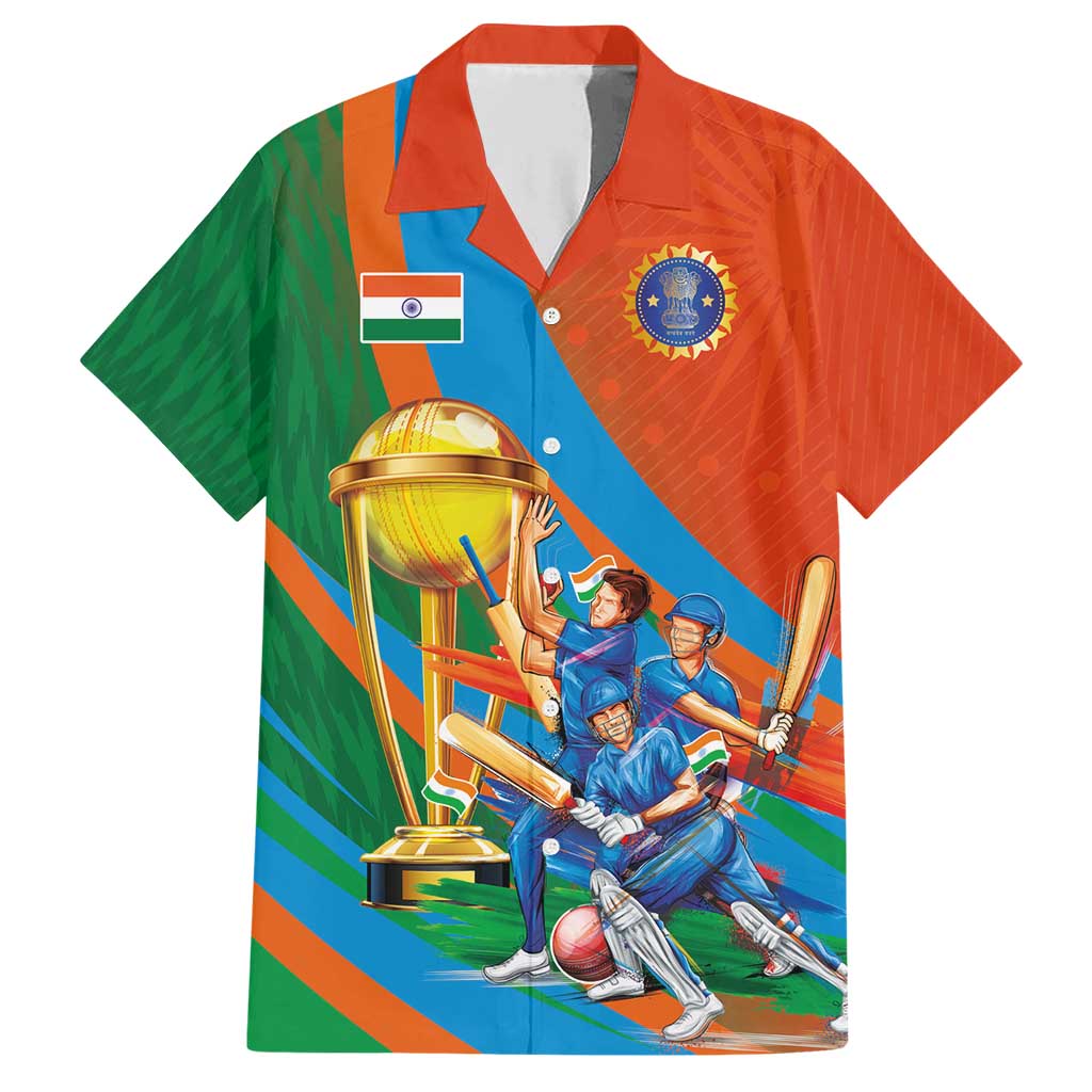 Indian Cricket Men in Blue The Champion 2025 Family Matching Short Sleeve Bodycon Dress and Hawaiian Shirt