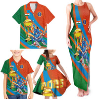 Indian Cricket Men in Blue The Champion 2025 Family Matching Tank Maxi Dress and Hawaiian Shirt