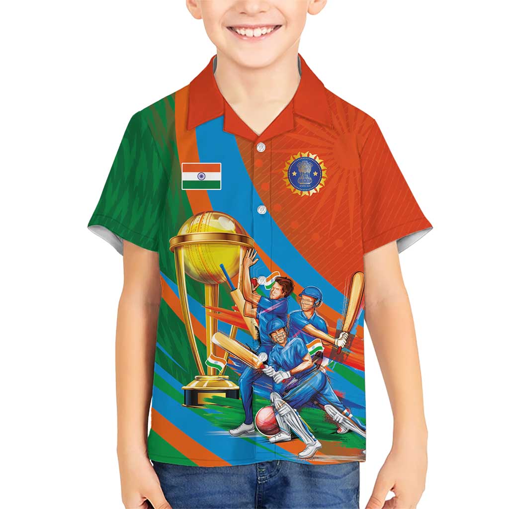 Indian Cricket Men in Blue The Champion 2025 Kid Hawaiian Shirt