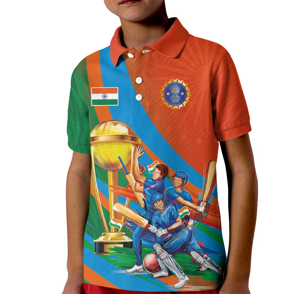 Indian Cricket Men in Blue The Champion 2025 Kid Polo Shirt