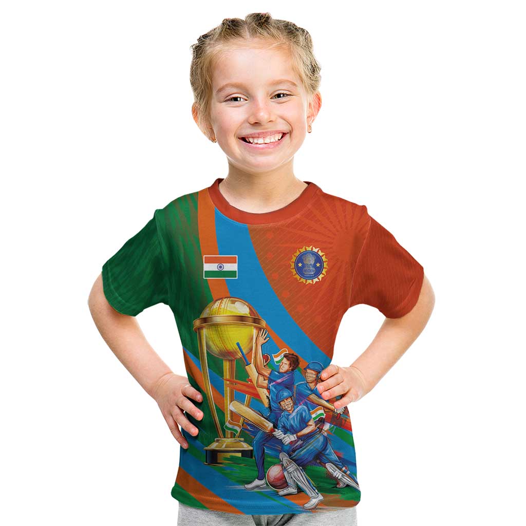 Indian Cricket Men in Blue The Champion 2025 Kid T Shirt