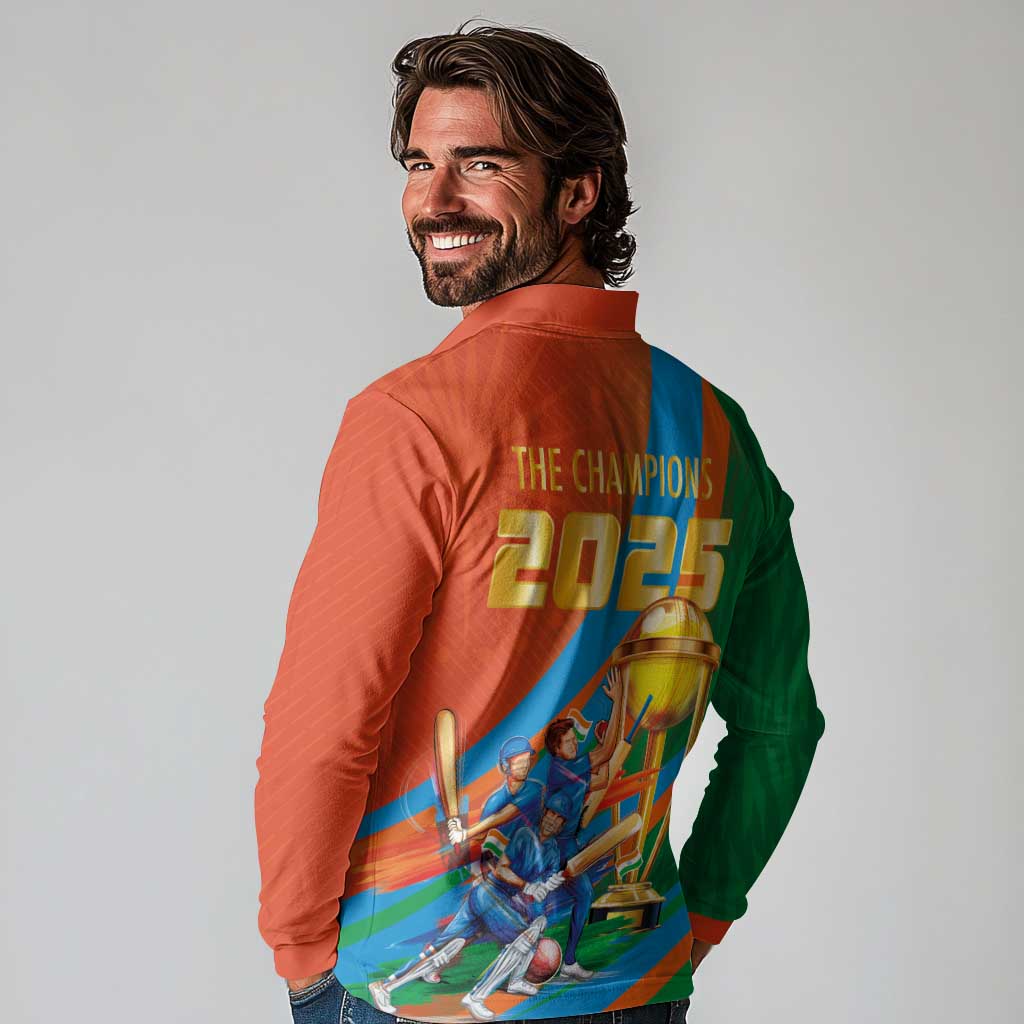 Indian Cricket Men in Blue The Champion 2025 Long Sleeve Polo Shirt