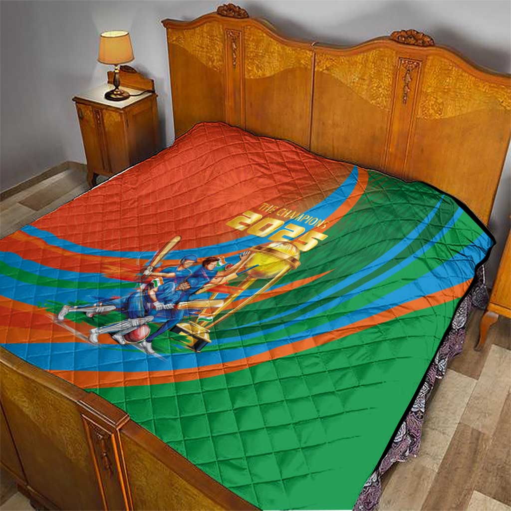 Indian Cricket Men in Blue The Champion 2025 Quilt