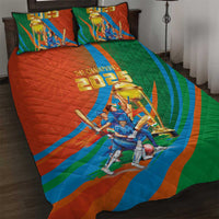Indian Cricket Men in Blue The Champion 2025 Quilt Bed Set