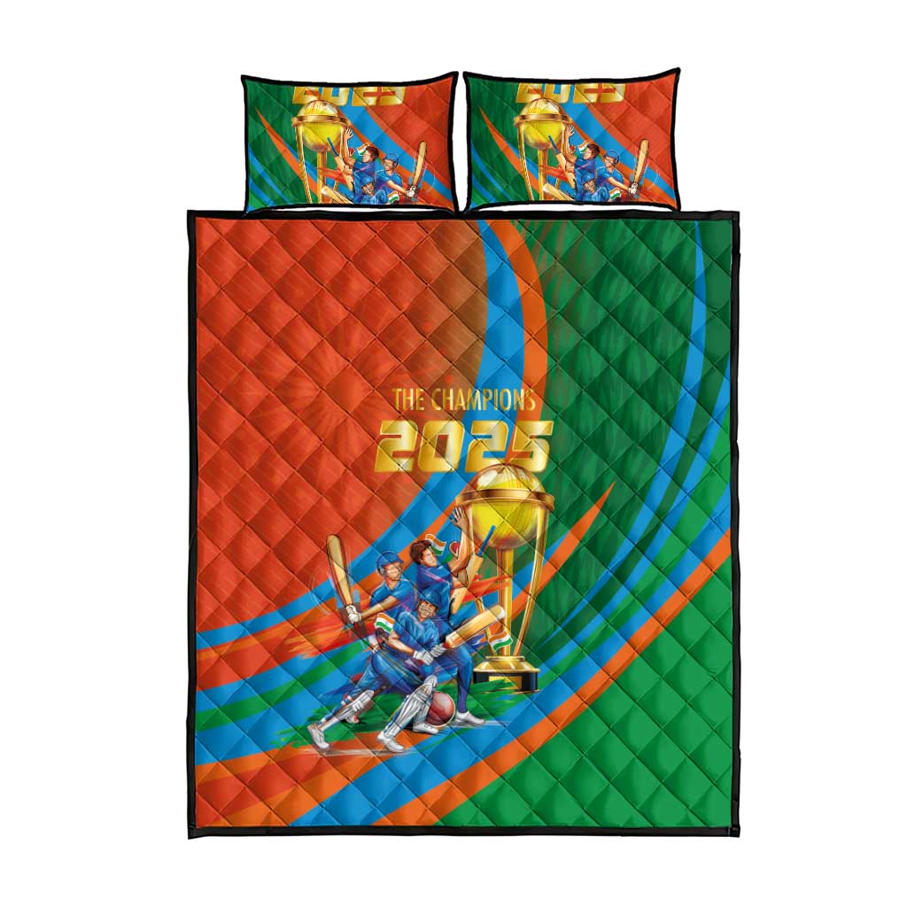 Indian Cricket Men in Blue The Champion 2025 Quilt Bed Set